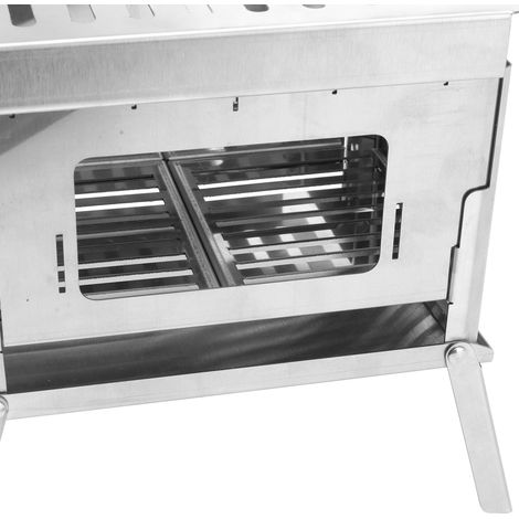 Barbecue pliable en acier inoxydable, portable et détachable, idéal pour la cuisine en plein air, au jardin, en camping ou en pique-nique. Parfait pour le jardin, le camping ou les pique-niques. (1/5)