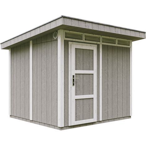 Caseta de jardín de CALIDAD PREMIUM 5,9m²-L279xW293cm - con Suelo,Baldosas Bituminosas y Pintura - Construcción con paneles LP Smartside - Cobertizo jardín exterior TIMBELA M903 - Tundra grey (1/5)