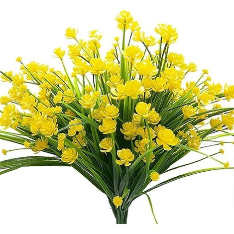 4 gelbe Narzissensträucher, UV-Schutz, künstliche Kunststoffpflanze, Strauch, für Zuhause, Büro, Außenbereich, Garten, Hof, Hochzeitstisch, Bauernhaus, Tischdekoration (1/5)