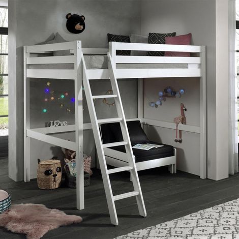 Pack - Lit Mezzanine Enfant & Fauteuil-Lit "Pino" Blanc (1/5)
