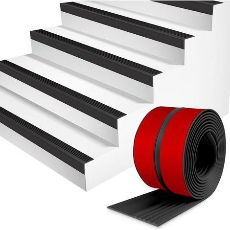 Nez de marche en forme de L - Autocollant - Protection de nez de marche - Étanche - Antidérapant - Pour escaliers intérieurs et extérieurs (1/5)