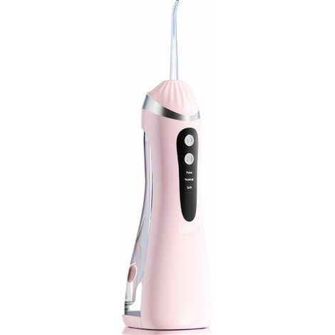 Hydropulseur dentaire sans fil, étanche IPX6, avec technologie ultrasonique, flacon de 300 ml pour adulte, autonomie de plus de 15 jours, rechargeable, 1600 impulsions haute fréquence par minute (1/5)