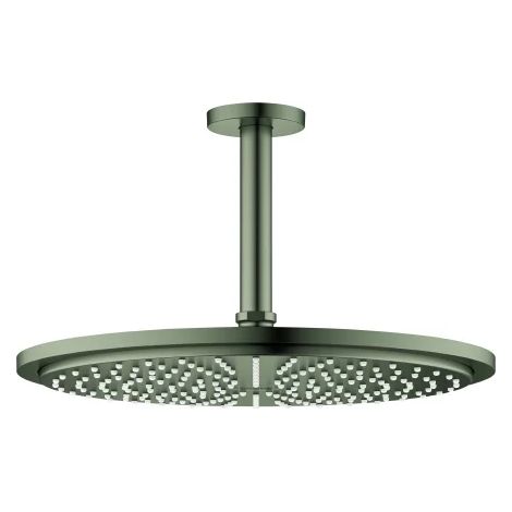 GROHE Set soffione doccia Rainshower Cosmopolitan 310 100739, 1 tipo di getto, soffione in metallo (27 478), braccio a soffitto 142 mm, portata massima (a 3 bar): 8 l/min, satin graphite, 100739MG00