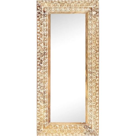 Maison Exclusive - Specchio Intagliato a Mano 110x50x2,6 cm in Massello di Mango