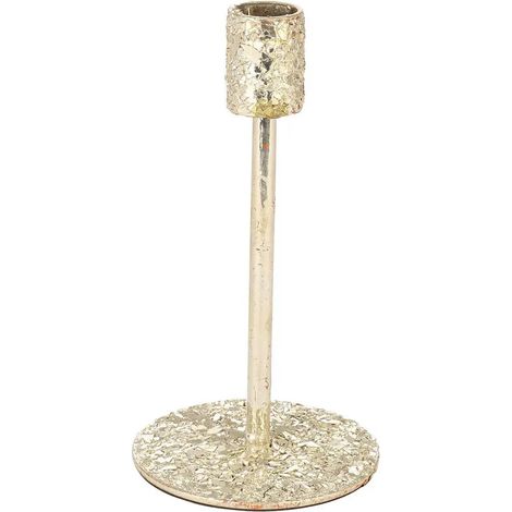 Portacandela Hadley argento H16 cm