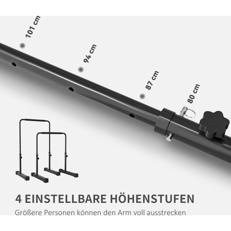 Plateforme de dips réglable 80-105 cm, légère, antidérapante, capacité 120 kg, acier noir (1/4)