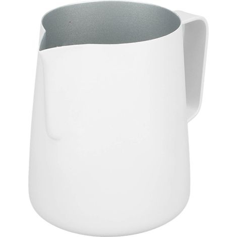 Pichet à mousser le lait en acier inoxydable 380 ml avec bec verseur pointu, ustensiles à café, blanc (1/5)