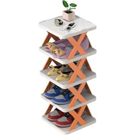 Étagère à chaussures multicouche, organiseur de rangement pour chaussures, étagère à chaussures fine, tour à chaussures extensible, étagère à chaussures autoportante, étagère à chaussures d'angle vert (1/5)
