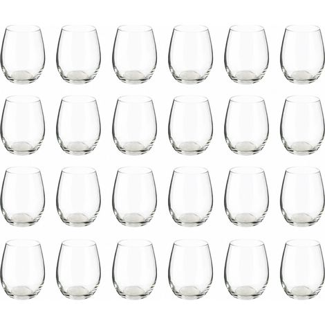 Lots de 24 gobelets en verres 36 cl  Verres à eau élégants  Arrondis  Tous usages - Livraison gratuite (1/3)