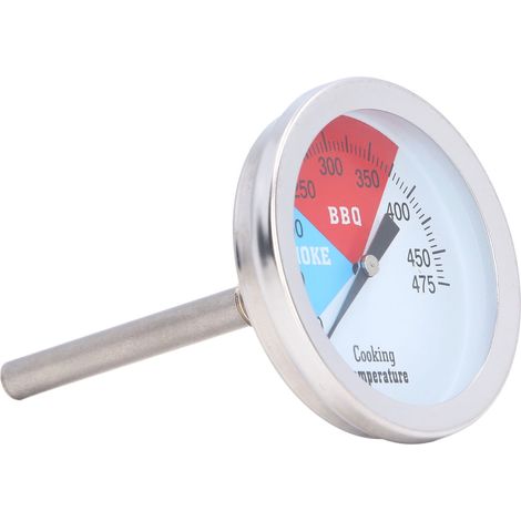 Thermomètre à cadran 100‑475℉ en acier inoxydable pour barbecue, thermomètre à aiguille pour la cuisson (1/5)