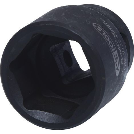 Impact Socket, 6-Point, Hardened Steel, 1/2 Inch, 25 mm, For Automotive Mechanics (1/5)