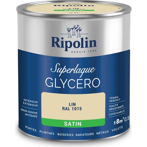 Ripolin – Peinture glycéro 2en1 satin 0,5L – Haute durabilité et résistance aux chocs – Application sur bois et métal – Intérieur et extérieur