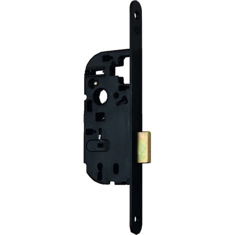 Serrure à larder 1 point 240NF pêne dormant seul axe 40 mm noire (1/5)