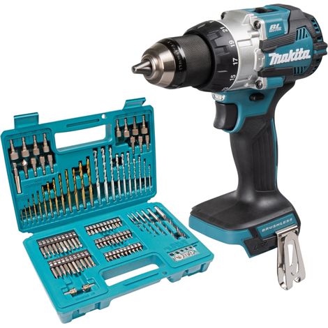Taladro de percusión sin cable Makita DHP 489 Z 18 V 73 Nm sin escobillas + juego de 102 brocas - sin batería, sin cargador (1/4)