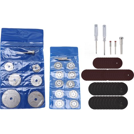 Kit de disques de coupe, lame de scie circulaire HSS, disque à meuler en résine, tournevis, accessoires pour outil rotatif