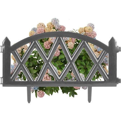 Recinzione da giardino decorativa in colore grafite per una bordura unica (1/5)