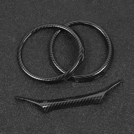 Ensemble de 3 pièces d'accessoires de garniture de tableau de bord style fibre de carbone, compatibles avec Jeep Wrangler JL 2018 et plus (1/5)
