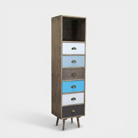 Commode gain de place en bois avec 6 tiroirs Orleans