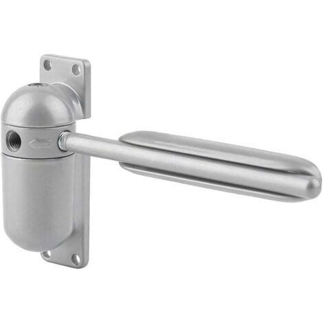 High-performance door closer, adjustable, surface-mounted automatic door spring for automatic closing (grey) (1/5)