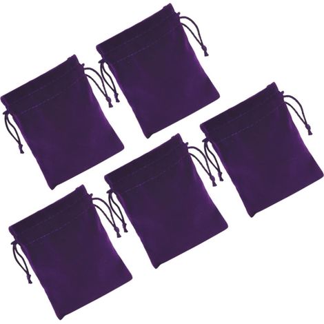 Lot de 5 Paquets de Rangement en Flanelle pour Accessoires Électroniques, Pochettes Robustes à Cordon pour Gadgets et Batterie Externe, Usage Quotidien et Voyage (1/5)