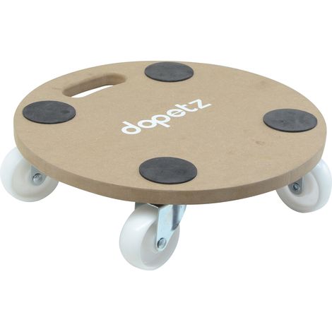 Dapetz® Round Dolly Trolley with 4 Swivel Castors, 250kg Heavy-Duty Furniture Movers for Heavy Items, Wooden Platform with Grip Pads, Ideal Moving Trolley and Furniture Rollers for Easy Transport (1/5)