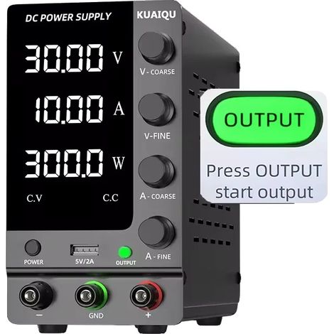 Fuente de alimentación de CC, doble canal, voltaje ajustable, 30 V 10 A, única, CA 220 V CA (1/2)