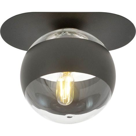 Plafonnier Emibig Plaza noir métal E14 dimmable 20cm (1/5)