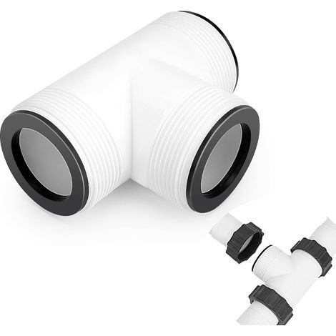 Adaptador divisor de manguera de piscina de 1,5" con conexión en T y conectores de anillo de 3 litros para bombas de filtro de arena. (1/5)