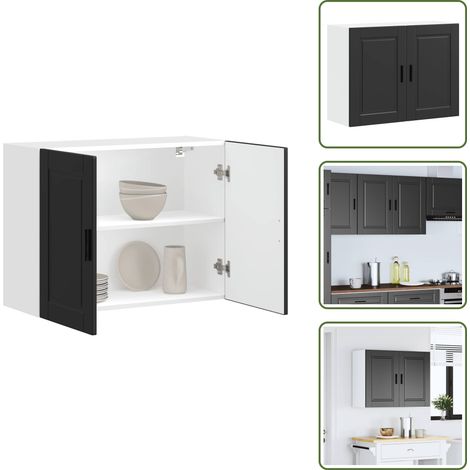 vidaXL Küchen-Hängeschrank Porto Schwarz Holzwerkstoff (1/5)