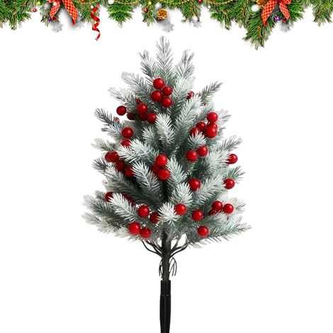 Arbre Cèdre Résistant Aux Intempéries 56 Cm avec Piquet Faux Arbre De Cèdre Décor D'Extérieur Pour Jardin Cour Terrasse Porche Paysage Jardinière Noël Fêtes Hiver (1/5)