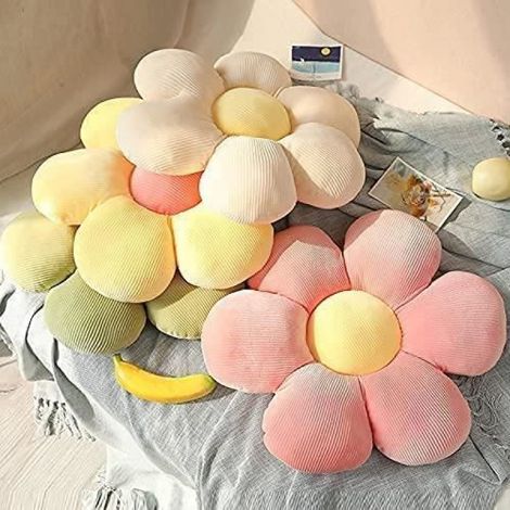 Coussin de chaise - Indie - Fleurs - Rose - 40 cm - Velours extensible (1/4)