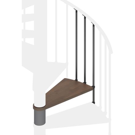 Misterstep - Gradino Supplementare  con  Ringhiera -  Gamia Wood  Ø 120 cm - Colore Legno Noce 25