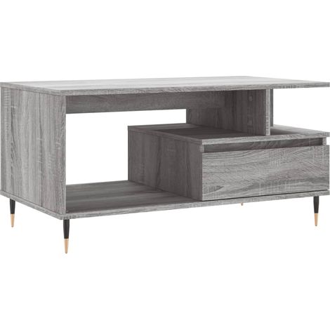 Maison Exclusive - Mesa de centro madera contrachapada gris Sonom