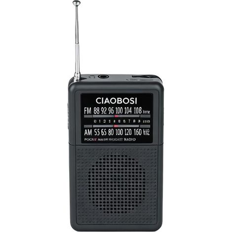 Radio portable - AVIZAR - Mini - FM/AM - Antenne télescopique - Port jack - Noir
