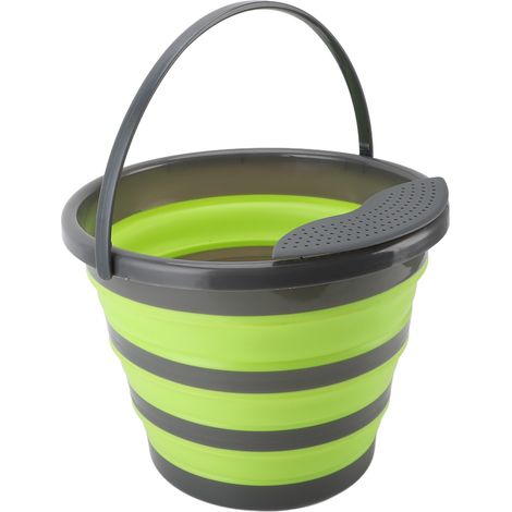 Machine à laver pliable 10L à ultrasons, nettoyage en profondeur, portable et mini, idéale pour les sous-vêtements et les vêtements de bébé, pour hôtels et appartements (vert). (1/5)
