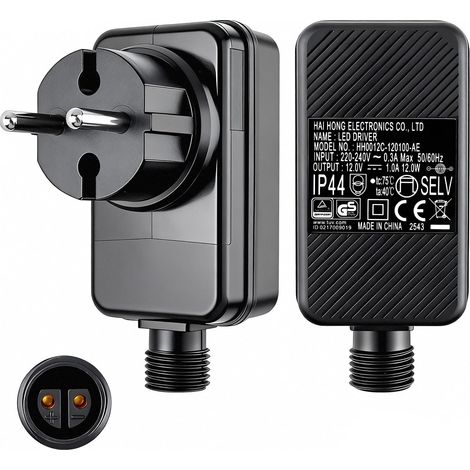 Bloc d'alimentation LED 12 V 1 A avec prise européenne pour guirlande lumineuse LED, éclairage de Noël, lumières de rideau, lumières stalactites, lumières de jardin, adaptateur basse tension 12 W pour (1/5)