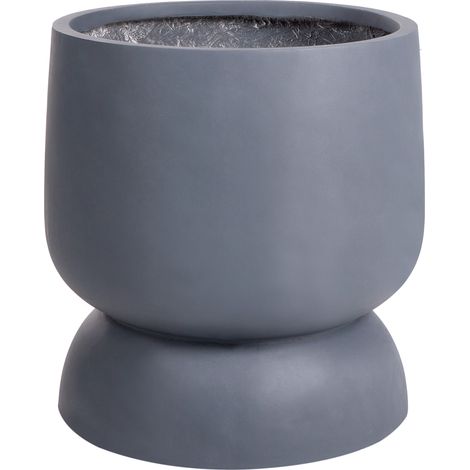 Maceta exterior interior efecto hormigón redonda MgO 42x42x46 cm gris Araucaria (1/5)
