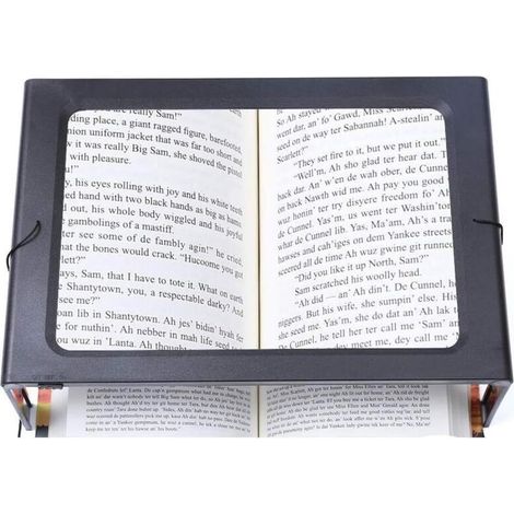 Loupe rectangulaire pliable pleine page mains libres avec 12 lumières LED pour lire, travailler