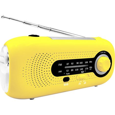 1 Radio météo solaire, manivelle, USB Type-C, AM/FM/WB, lampe LED 5, extérieur, urgence (1/5)