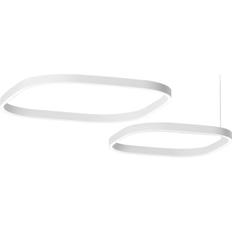 Lampe À Suspension Criseide S/2D Q - Led 90W 3000K 3600Lm En Aluminium Blanc - Coupe De Phase Double Emission Gradable - Gealuce (1/3)