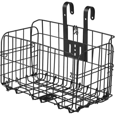 Panier à Vélo en Acier, Panier Suspendu à Rack Arrière avec Crochets de Guidon, Robuste et Résistant à la Rouille. Charge: 10 kg. Deux Crochets Montent sur Le Guidon ou Le Rack Arrière (1/4)