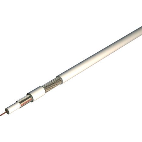 Axitronic PG17VATCAPH5 CABLE COAXIAL DE TV BLANCO CLASE B, NÚCLEO DE ACERO Y COBRE, 17 dB, 75 ohmios, PVC - Bobina de 500 metros