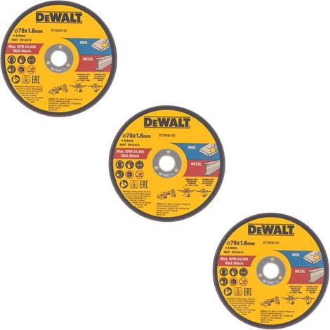 Disco metallico Dewalt 76x1,6 mm per DCS438 / 3 pezzi. (1/2)