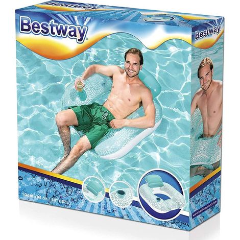 TRADE SHOP - Poltrona Materassino Gonfiabile Piscina Mare Relax Adulti Con Portabicchiere - (1/3)