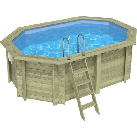 Piscina in legno Nemo 4.3x3.00 - H.1.31 m fissate su calcestruzzo esistente - BAS7303OSPL