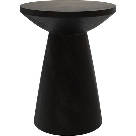 Table d'appoint noire en bois de suar D40 cm - LOWA