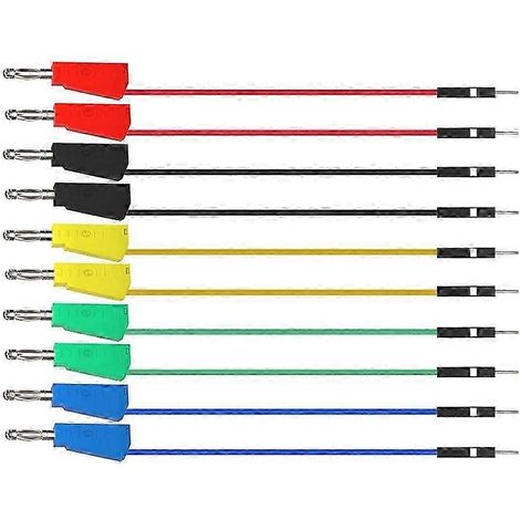 Compatible avec 10 fils de connexion mâles à fiche banane pour plaque d'essai, cordons de test en silicone souple pour tests électriques. (1/5)