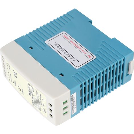 Alimentation industrielle 24V 40W, convertisseur rail DIN MDR-40-24, tension 100-240VAC, sortie unique, bloc d'alimentation à découpage, boîtier robuste. (1/5)
