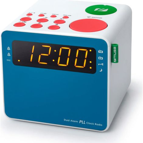 MUSE M-187 MC AZUL Y BLANCO / RADIO RELOJ CON PROYECTOR