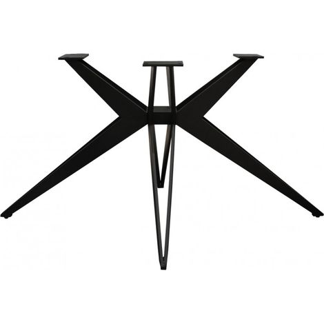 Pied de table de repas métal noir design croisé étoile H.65 cm - 06 (1/5)